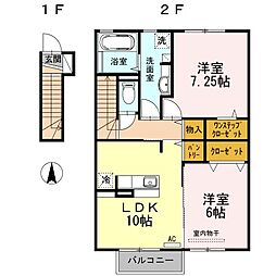 プロスパー 2LDKの間取図画像
