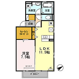 プリーマM 1LDKの間取図画像