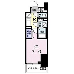 ジョリシャルマン 1Kの間取図画像