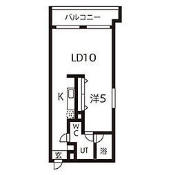 クロサスレジデンス徳川園 1LDKの間取図画像
