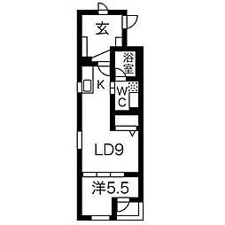 コンフォート盛岡 3階1LDKの間取り