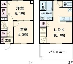 Breeze field 1階2LDKの間取り