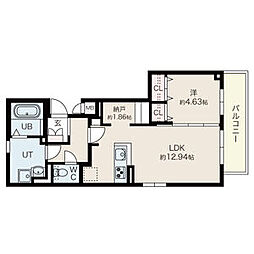 M.K.primor(エムケイプリモアー) 2階1SLDKの間取り