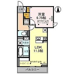 D-RESIDENCE諸江1 1LDKの間取図画像