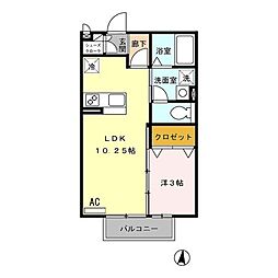 ソレイユ1 1LDKの間取図画像
