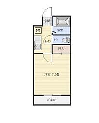 ファインビュー2 1Kの間取図画像