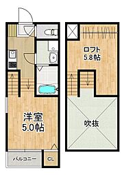 MODERN PALAZZO 諫早BRILLER 2階1SKの間取り