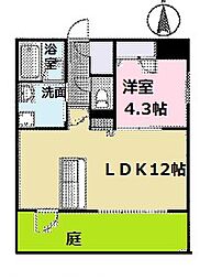 I’s　GIFUEKIMAE 1階1LDKの間取り