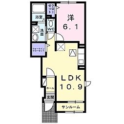 ハレラキA 1LDKの間取図画像