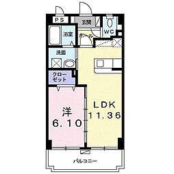 BCガーデンパレス1 1LDKの間取図画像