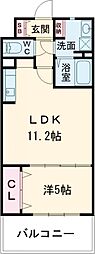 サンソレイユ新大宮 5階1LDKの間取り