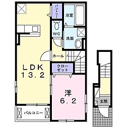 ベラヴィータ日暮 1LDKの間取図画像