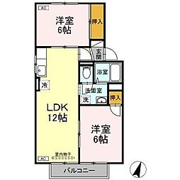 マスカレード 2階2LDKの間取り