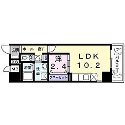 グランツコート　II 6階1LDKの間取り