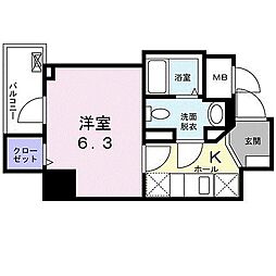 レクロシェット 1Kの間取図画像