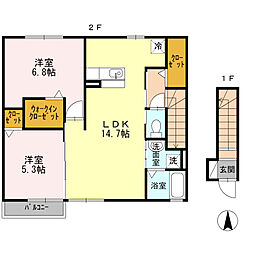 エコピュア 2LDKの間取図画像