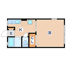 ノーブルC 1Kの間取図画像