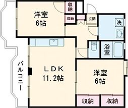 JR豊肥本線 東海学園前駅 4.8kmの賃貸マンション 1階2LDKの間取り
