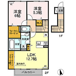 アルファB 2LDKの間取図画像