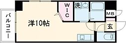 熊本市電A系統 祇園橋駅 徒歩6分の賃貸マンション 6階ワンルームの間取り