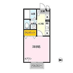 ソレイユ・オーミ 1Kの間取図画像