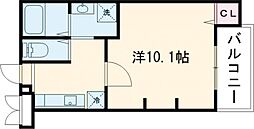 ジーイー・トワ 1Kの間取図画像