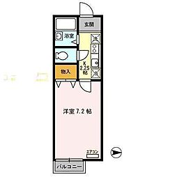 サンステージ東通 1Kの間取図画像