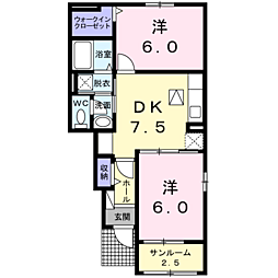 グリーン・コート小峯 2DKの間取図画像