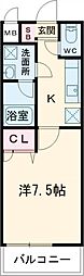 フジパレスピーノ 1Kの間取図画像