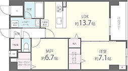 京まちなか湖月 1SLDKの間取図画像