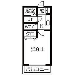 JR高崎線 高崎駅 徒歩31分の賃貸マンション 3階1Kの間取り