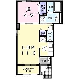 アリアキャメル3 1LDKの間取図画像