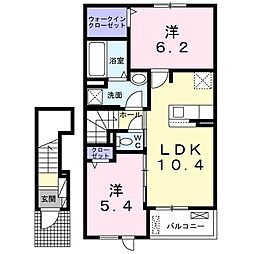 ゴーズ レジデンス K 2LDKの間取図画像