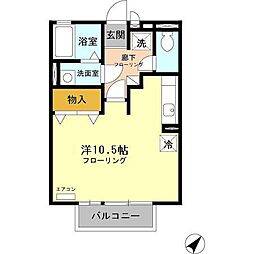ヴィクトワール・K ワンルームの間取図画像