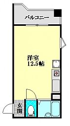 平田ビル 2階ワンルームの間取り