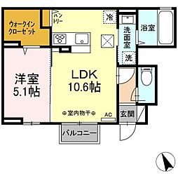 urban omachi 1階1LDKの間取り