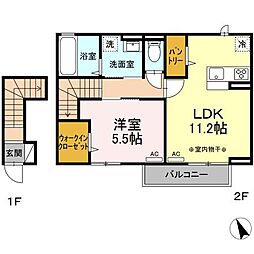 JR東北新幹線 郡山駅 バス7分 大重下車 徒歩2分の賃貸アパート 1階1LDKの間取り