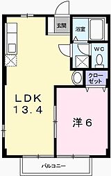 ファミール町田 1LDKの間取図画像