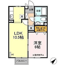 リバーコート 1LDKの間取図画像