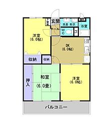 アネシスイン有川 3DKの間取図画像