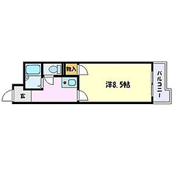 ハイツ金山 6階1Kの間取り