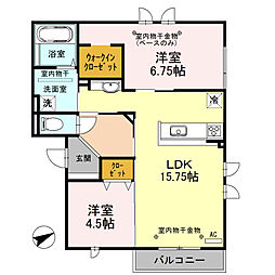 flore 2LDKの間取図画像