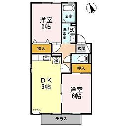 ファミリア21A棟 2DKの間取図画像