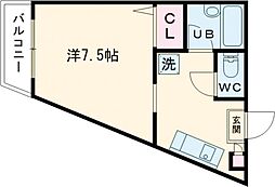 熊本電気鉄道 黒髪町駅 徒歩18分の賃貸アパート 1階1Kの間取り