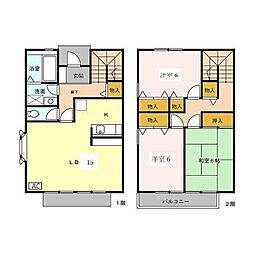 ロイヤルガーデン　壱〜七番館 1階3LDKの間取り