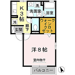ジュネス駅南 1Kの間取図画像