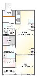 OhanaSweet1 1LDKの間取図画像