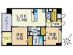 ブレス南福岡駅前 2SLDKの間取図画像