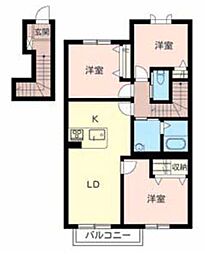 マストコート加古川南A棟 3LDKの間取図画像