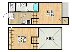 MODERN PALAZZO Isahaya io 2階1SKの間取り